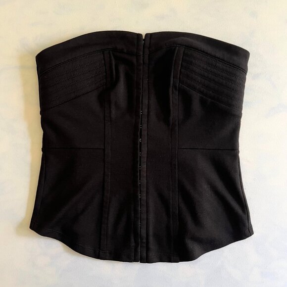 Charlotte Russe Black Strapless Boned Clasp Front Corset Top - Picture 1 of 5